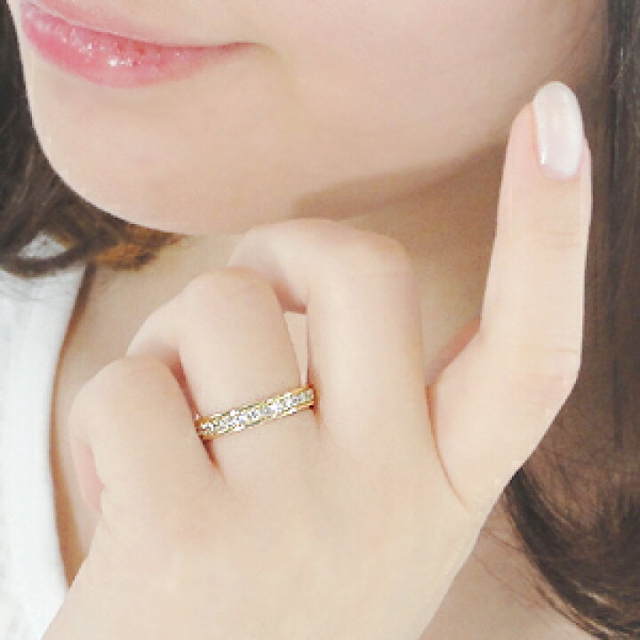 楽天市場】K18YG【0.5ct】ダイヤモンド ハーフエタニティ リング 
