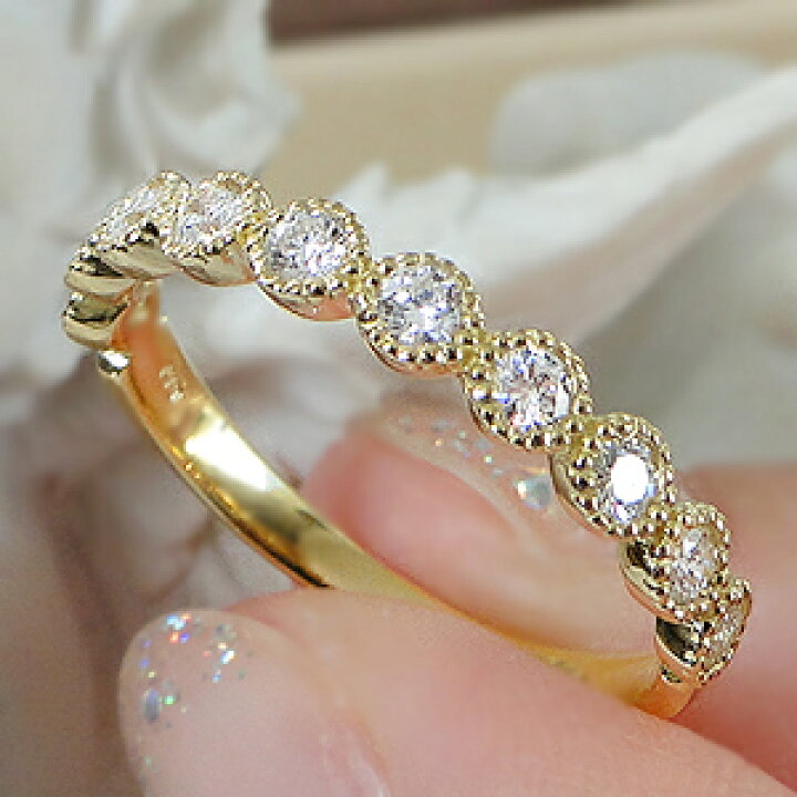 楽天市場】K18YG/PG【0.3ctUP】ミル打ち ダイヤモンド エタニティ  