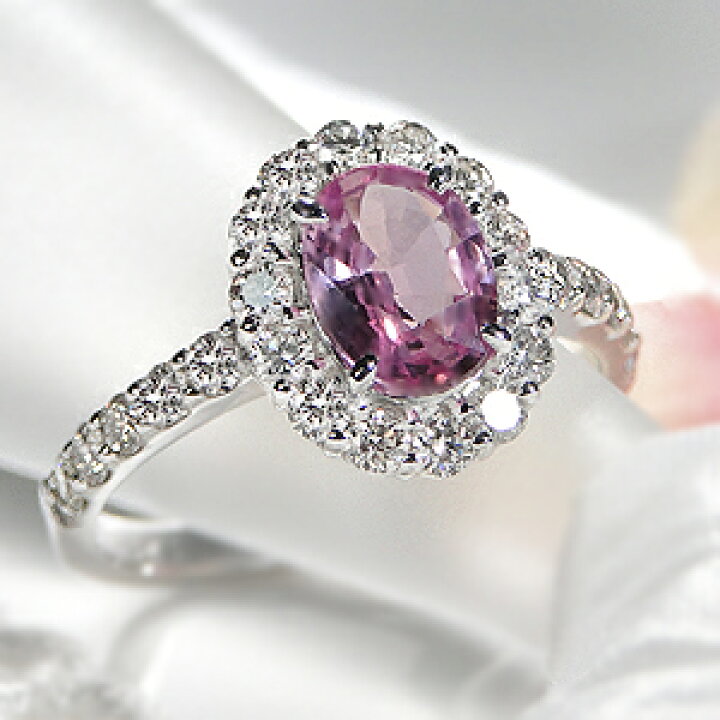 楽天市場】Pt900 ピンクサファイア ＆ ダイヤモンド リング上品 豪華  