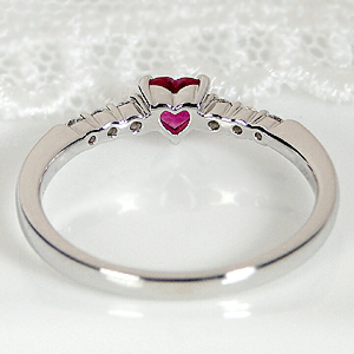 楽天市場】pt900 ハート ルビー リングジュエリー アクセサリー  