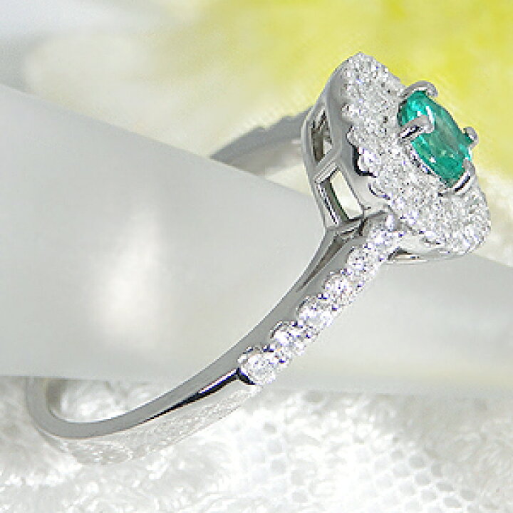 楽天市場】Pt900 エメラルド ダイヤモンド リング指輪 リング プラチナ  