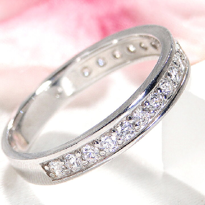 楽天市場】Pt900【0.5ct】ダイヤモンド ハーフエタニティ リング  