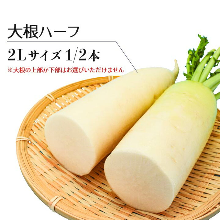 楽天市場】群馬県産他 2L 大根 1/2カット ｜ だいこん ダイコン 半分 
