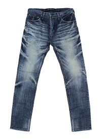 BLUEWAY:ソリッドストレッチデニム・レギュラーテーパードジーンズ（オーバーエイジング）:M1881-5305 S-LL ブルーウェイ ジーンズ メンズ デニム 裾上げ 日本製