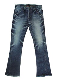 BLUEWAY:ソリッドストレッチデニム・セミブーツカットジーンズ（オーバーエイジング）:M1882-5305 S-LL ブルーウェイ ジーンズ フレア メンズ デニム 裾上げ 日本製
