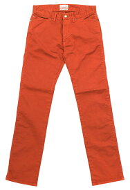BLUEWAY:コーマストレッチサテン・タイトストレート パンツ（オレンジ）:M1931-16 S-LL ブルーウェイ メンズ 裾上げ 日本製