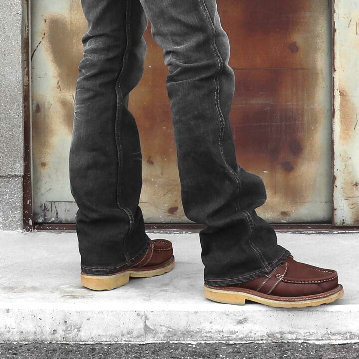 楽天市場 ブーツカット Blueway ストレッチデニム ブーツカットジーンズ ユーズド ブラック M1932 4265 ブルーウェイ ジーンズ メンズ デニム 裾上げ J Kura じんくら