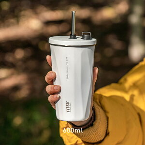 タンブラー 保温保冷 水筒 ストロー付 2重真空断熱 コーヒーカップ ステンレス おしゃれ 600ml 蓋付き 大容量 持ち運び 直飲み プレゼント