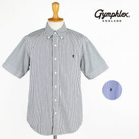 Gymphlex ジムフレックス メンズ 半袖ボタンダウンシャツ ストライプ J-1421TSS