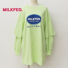 【SALE セール 30％OFF】MILKFED. ミルクフェド レディース LAYERED SLEEVE BIG LOGO TOP 長袖Tシャツ 103203013010