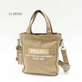 MILKFED ミルクフェド BAR AND UNDERLOGO SQUARE SHOULDER BAG 2WAYショルダーバッグ 103213053031