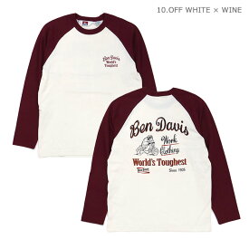 BEN DAVIS ベンデイビス Tシャツ RIDER RAGLAN LS TEE 長袖 ライダー ラグランTシャツ レギュラーフィット 1050-26780030