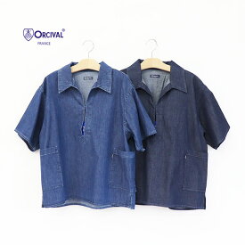【SALE セール】ORCIVAL オーシバル レディース LIGHT DENIM Pullover Shirt プルオーバーシャツ WOMEN OR-B0129KDL