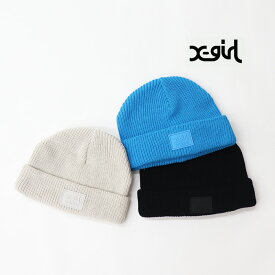 X-girl エックスガール レディース RUBBER PATCH KNIT CAP X-girl 105232051007