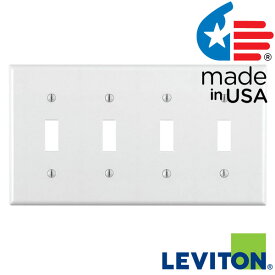 アメリカ製 本物です！LEVITON プラプレート 4スイッチ 白 88012