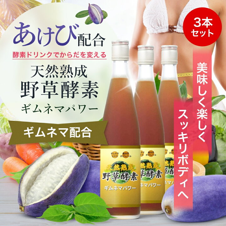 楽天市場】酵素ドリンク 野草酵素 ギムネマパワー 3本セット (送料無料 