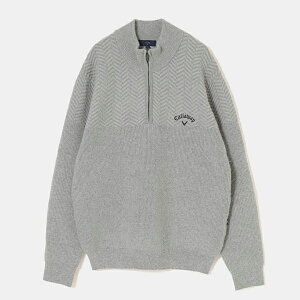 キャロウェイ 25年秋冬ウエア 新作 ゴルフ メンズ ニット C25218105 ハーフジップ Callaway GOLF 長袖 ゴルフウェア セーター 重ね着 スウェット