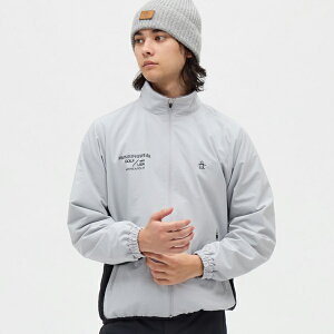 マンシングウェア ゴルフ 25年秋冬ウエア 新作 メンズ はっ水ストレッチロゴプリントブルゾン MG5FJK80M Munsingwear GOLF デサント DESCENTE スポーティ 撥水