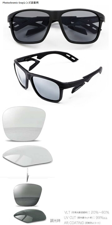楽天市場】エアフライ AF-402 調光レンズ単品 Photochromic Gray 
