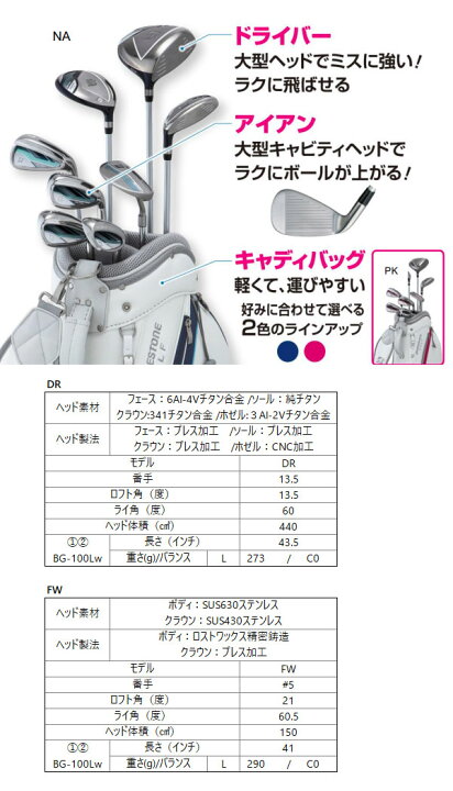 楽天市場】【レディース】【22年モデル】ブリヂストンゴルフ BG-100L 