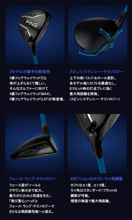 楽天市場】新作 ピン G440 MAX フェアウェイウッド ツアー2.0クロム 75 