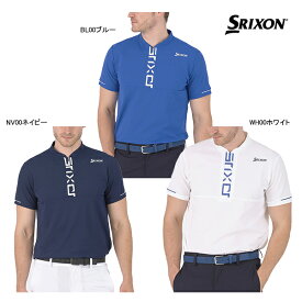 □【2024 S/S】スリクソン メンズ ロゴプリントジップアップシャツ RGMXJA06 SRIXON デサント DESCENTE