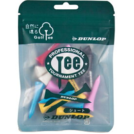ダンロップ ゴルフ ショートティ GGF-02604 DUNLOP GOLF 竹 ティー 耐久性 折れにくい 40mm 18本 ブラック レッド イエロー ホワイト ブルー ピンク 25ET YPP