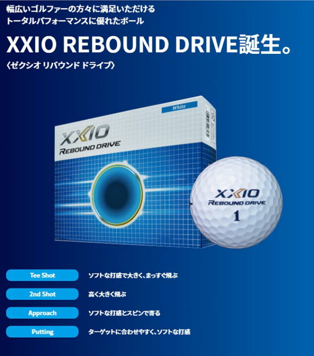 市場】【21年AWモデル】 ダンロップ ゼクシオ リバウンドドライブ ゴルフボール 1ダース(12球) DUNLOP XXIO REBOUND  DRIVE BALL : Japan Net Golf 市場店