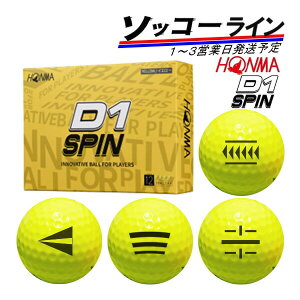 Cy\bR[Cz1`3cƓ St{[ {ԃSt z} D1 Xs (CG[) 1_[X(12) HONMA BALL D1 SPIN BT2301 YE 23B