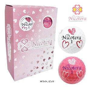 �j�R�e�� �S���t ���f�B�[�X �{�[�� 6��(�z���C�g3�� �s���N3��) NTBA-5102 NIKOTERA GOLF BALL �����p �򋗗� �f�U�C�� ���킢�� �n�[�g �؂₩ LEZAX 26ET