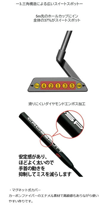 楽天市場】【2023年継続モデル】クロスパットゴルフ パター CP-100 