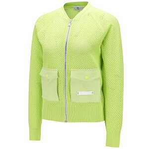 Aj[ St fB[X J[fBK AGESWKC02 EBY bVWbvAbv ANEW GOLF WOMEN MESH ZIP-UP CARDIGAN HD  ubN 25WT 10PT