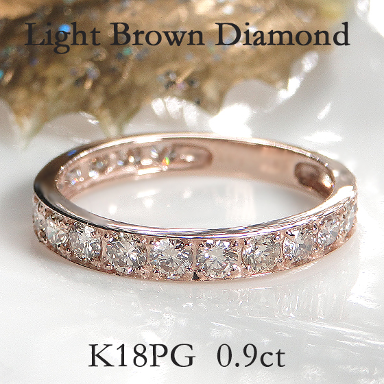 楽天市場】K18PG【0.9ct】【ライトブラウン】フチあり ダイヤモンド