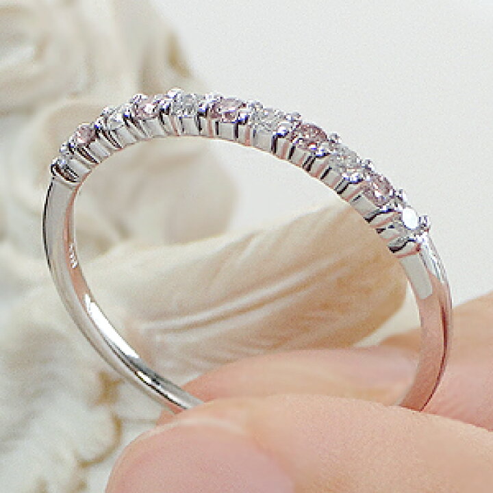 楽天市場】Pt900【0.19ct】天然ピンクダイヤモンド エタニティリング  