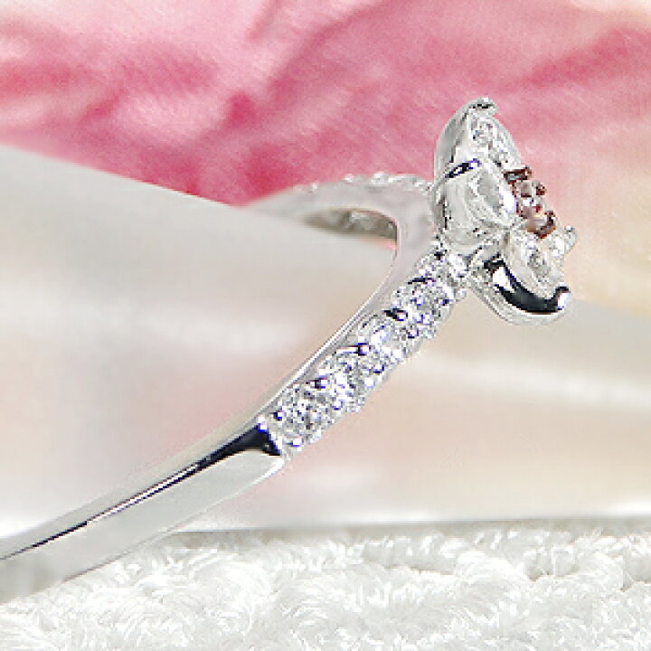 楽天市場】Pt900【0.40ct】天然ピンクダイヤモンド フラワー リング  