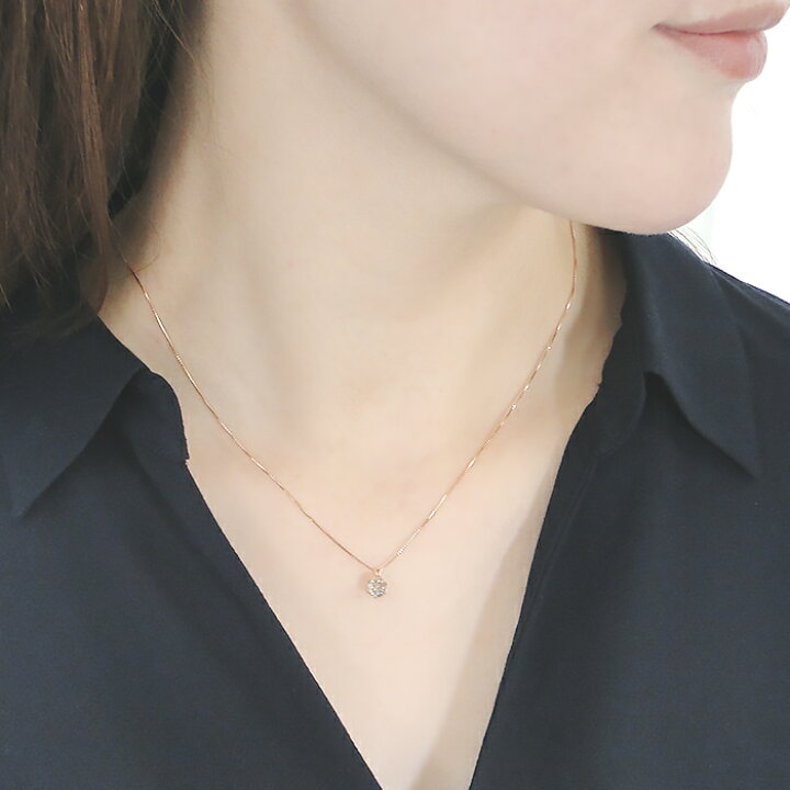 楽天市場】K18PG 一粒 ブラウン ダイヤモンド ネックレス【0.5ct 