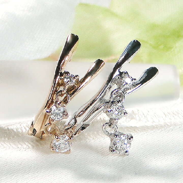 楽天市場】K18WG/YG/PG【片耳用】ダイヤモンド イヤーカフ【0.10ct 