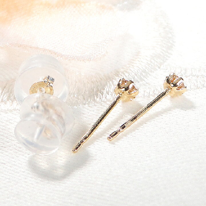 楽天市場】K18YG【0.10ct】【H&C】 一粒ダイヤモンド スタッドピアス  