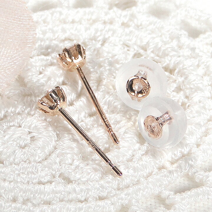 楽天市場】K18PG【0.20ct】一粒 ブラウンダイヤモンド スタッドピアス 