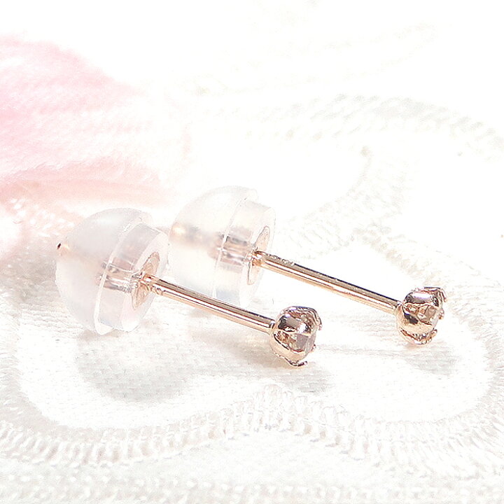 楽天市場】K18PG【0.10ct】一粒 ブラウンダイヤモンド スタッドピアス 