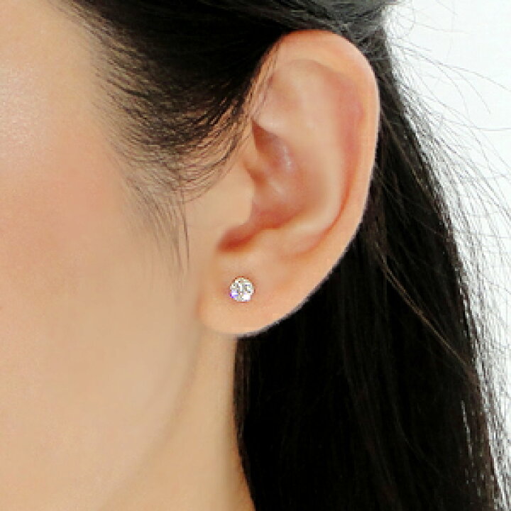 楽天市場】Pt900【0.60ct】一粒ダイヤモンド スタッドピアス W  