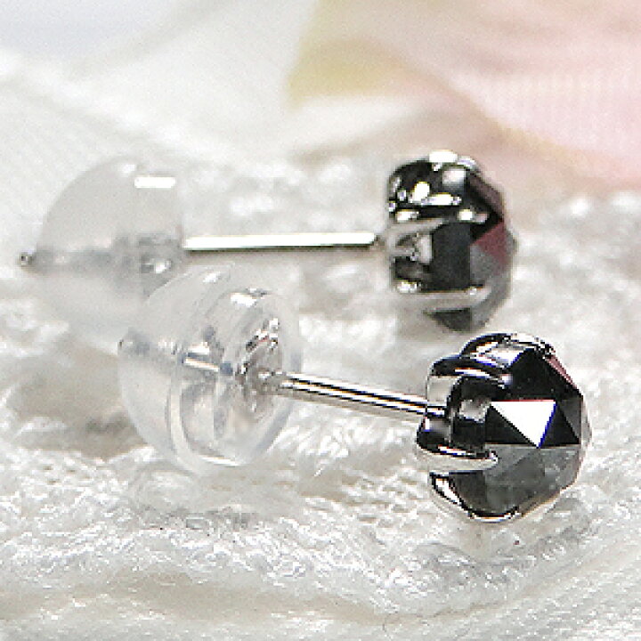 楽天市場】Pt900【1.0ct】一粒 ブラックダイヤモンド スタッドピアス 