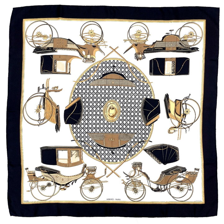楽天市場】HERMES エルメス カレ 90 LES VOITURES A TRANSFORMATION  