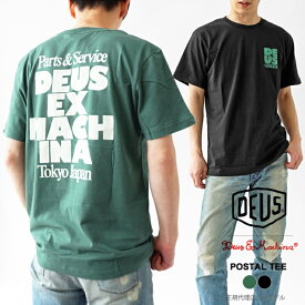 最大3000円クーポンプレゼント！ デウス Tシャツ メンズ DEUS ex Machina デウスエクスマキナ Postal Tee DMP231770A 半袖 クルーネック バックプリント カットソー≪★返品交換対象外≫