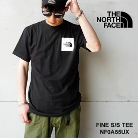 ノースフェイス Tシャツ THE NORTH FACE ボックスロゴ 半袖 クルーネック プリント ロゴT カットソー メンズ レディース M FINE S/S TEE (NF0A55UX) 【ゆうパケット対象】