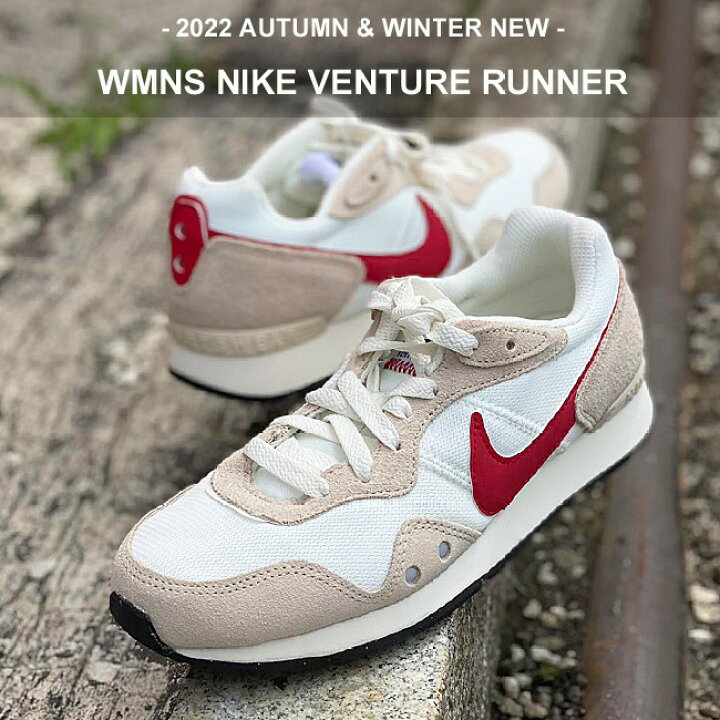 楽天市場 ナイキ スニーカー Nike レディース 白 カジュアル シューズ ローカット ランニング スポーツ レトロ 靴 Wmns Nike Venture Runner セイル ジムレッド Ck2948 111 22aw 新作 J Pia