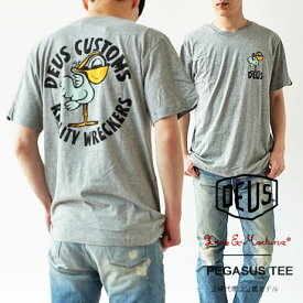 10%OFFクーポン発行中! デウス Tシャツ メンズ DEUS ex Machina デウスエクスマキナ Pegasus Tee DMS221660B 半袖 クルーネック バックプリント カットソー≪★返品交換対象外≫