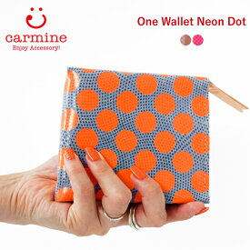 最大3000円クーポンプレゼント！ カーマイン 財布 レディース carmine One Wallet Neon Dot ワンウォレット ネオンドット ONENDT 二つ折り ミニ財布 コンパクト レザー 本革 【2024SS 新作】