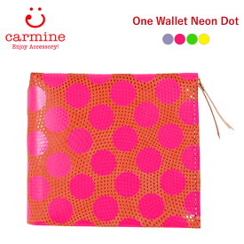 最大2000円クーポンプレゼント！ カーマイン 財布 レディース carmine One Wallet Neon Dot ワンウォレット ネオンドット ONENDT 二つ折り ミニ財布 コンパクト レザー 本革 【2024SS 新作】