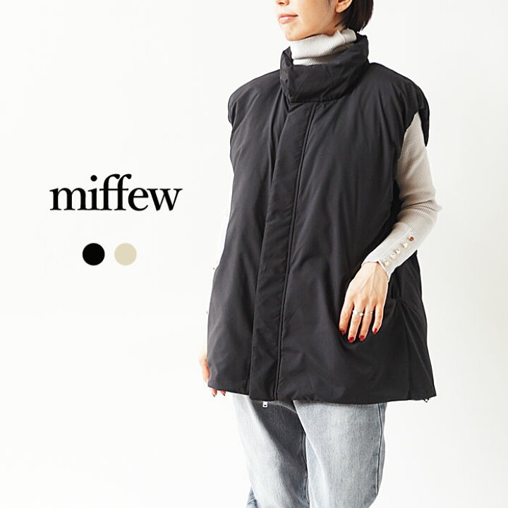 楽天市場】ミフュー ダウン ベスト レディース miffew STAND COLLAR 